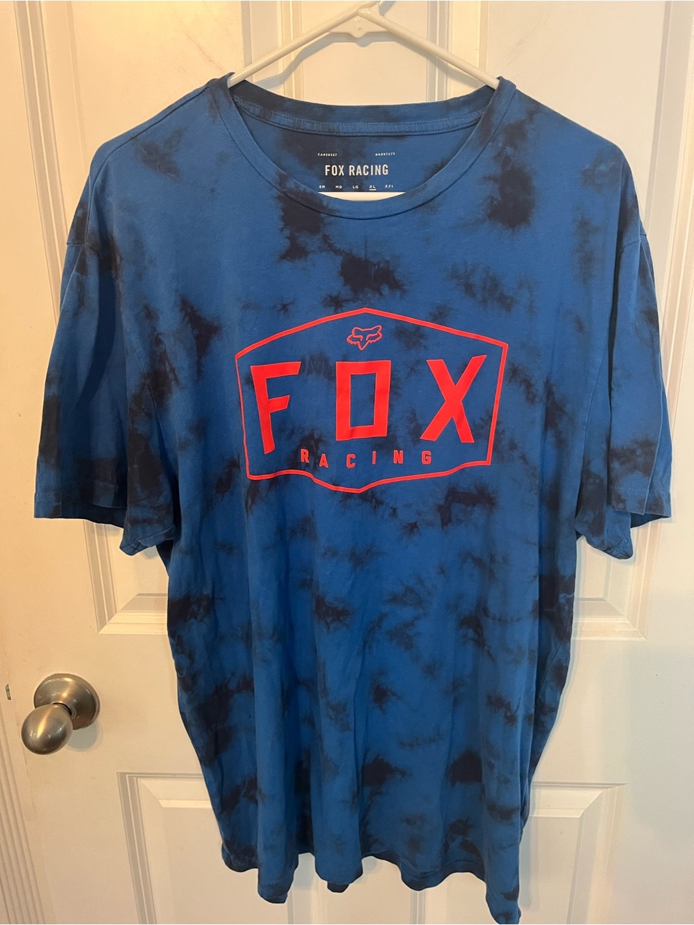 Fox Racing Blue Tie-Dye Tee with Red Logo